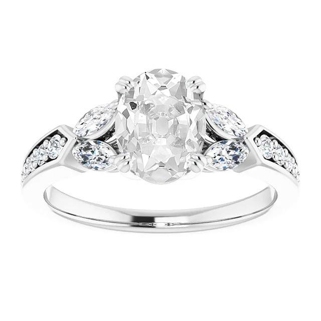 Verlobungsring Marquise & Oval alter Bergmann Echt Diamanten 7.75 Karat Schmuck