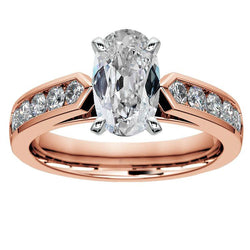 Verlobungsring Oval Alter Minenschliff Echt Diamanten 6,75 Karat 14K Gold