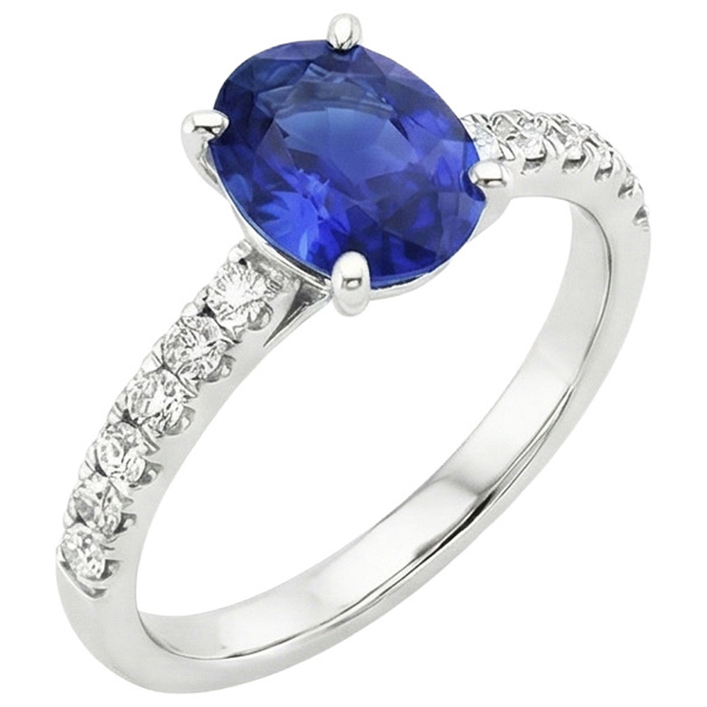 echter oval diamant 4.25Karat ring Seitenansicht