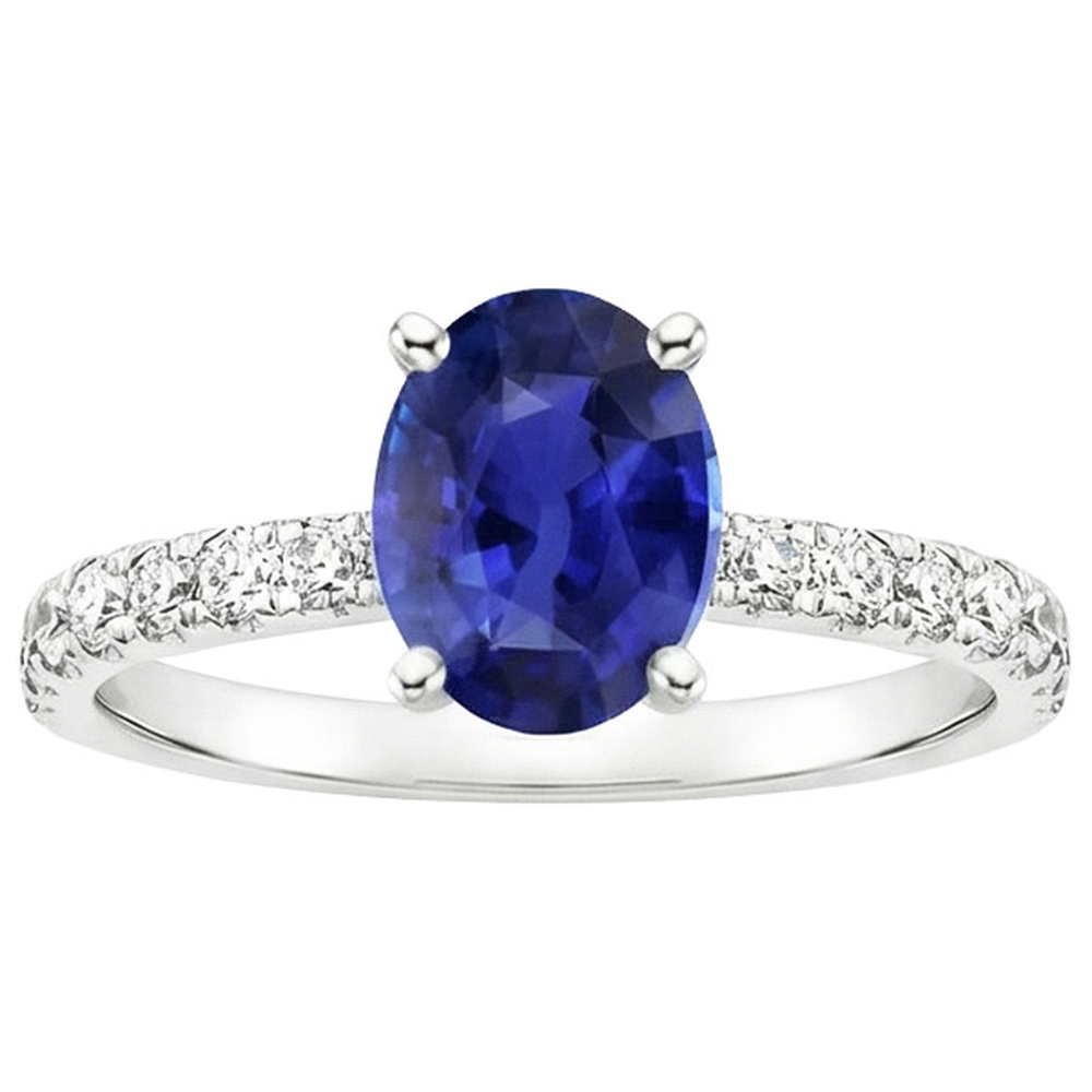 echter oval diamant 4.25Karat ring Profilansicht