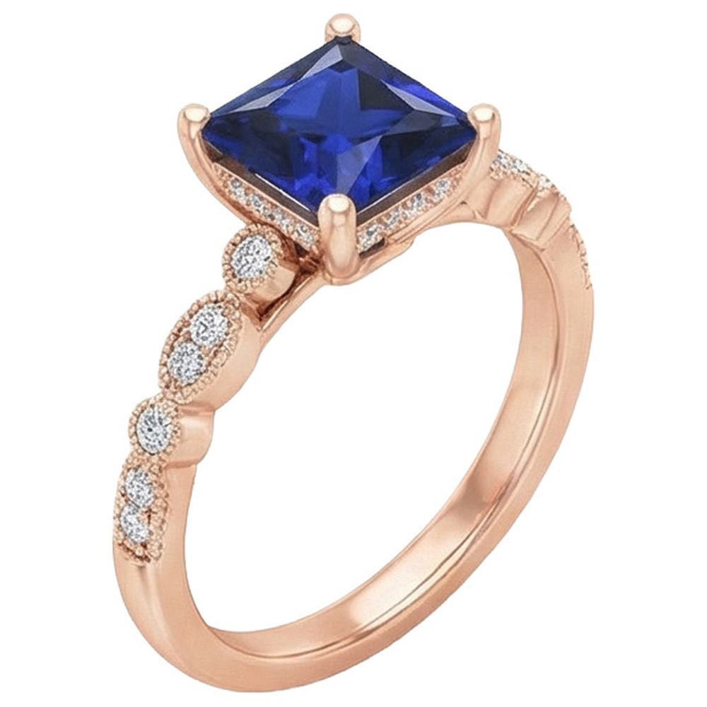 echter round diamant 5.25Karat ring Draufsicht