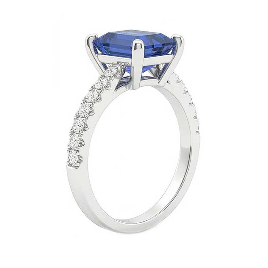 echter round diamant 3Karat ring Profilansicht