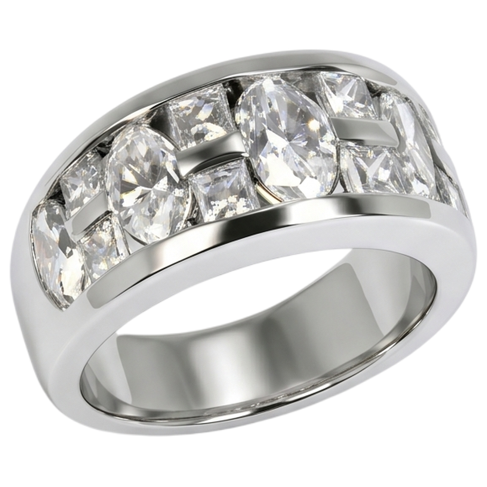 Verlobungsring für Herren im Marquise und Prinzessin Schliff, echtes 14K Weißgold, 5 Karat