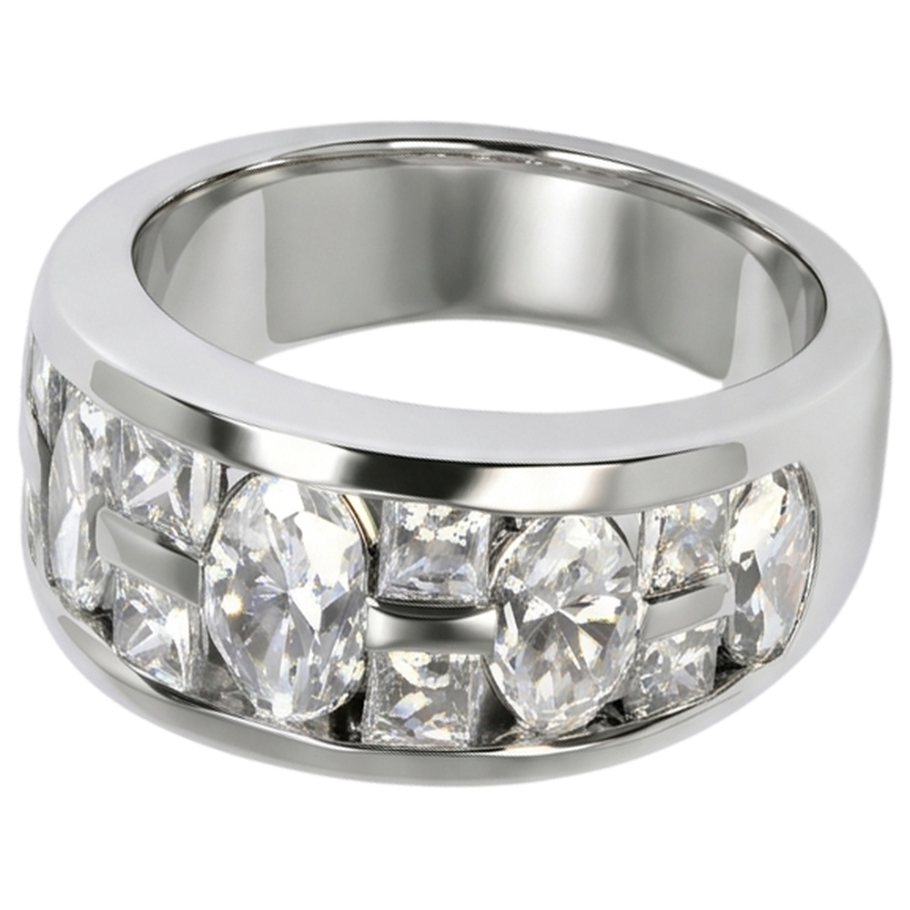 Verlobungsring für Herren im Marquise und Prinzessin Schliff, echtes 14K Weißgold, 5 Karat