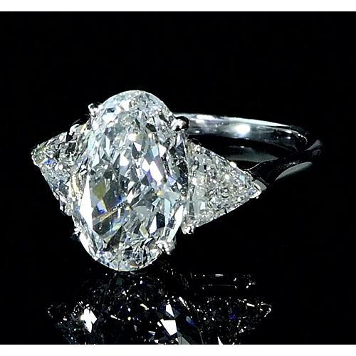 Verlobungsring mit 3 Steinen im Ovalschliff 8 Karat Echt Diamant