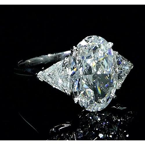Verlobungsring mit 3 Steinen im Ovalschliff 8 Karat Echt Diamant