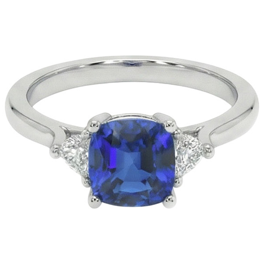 echter cushion diamant 2.75Karat ring Seitenansicht
