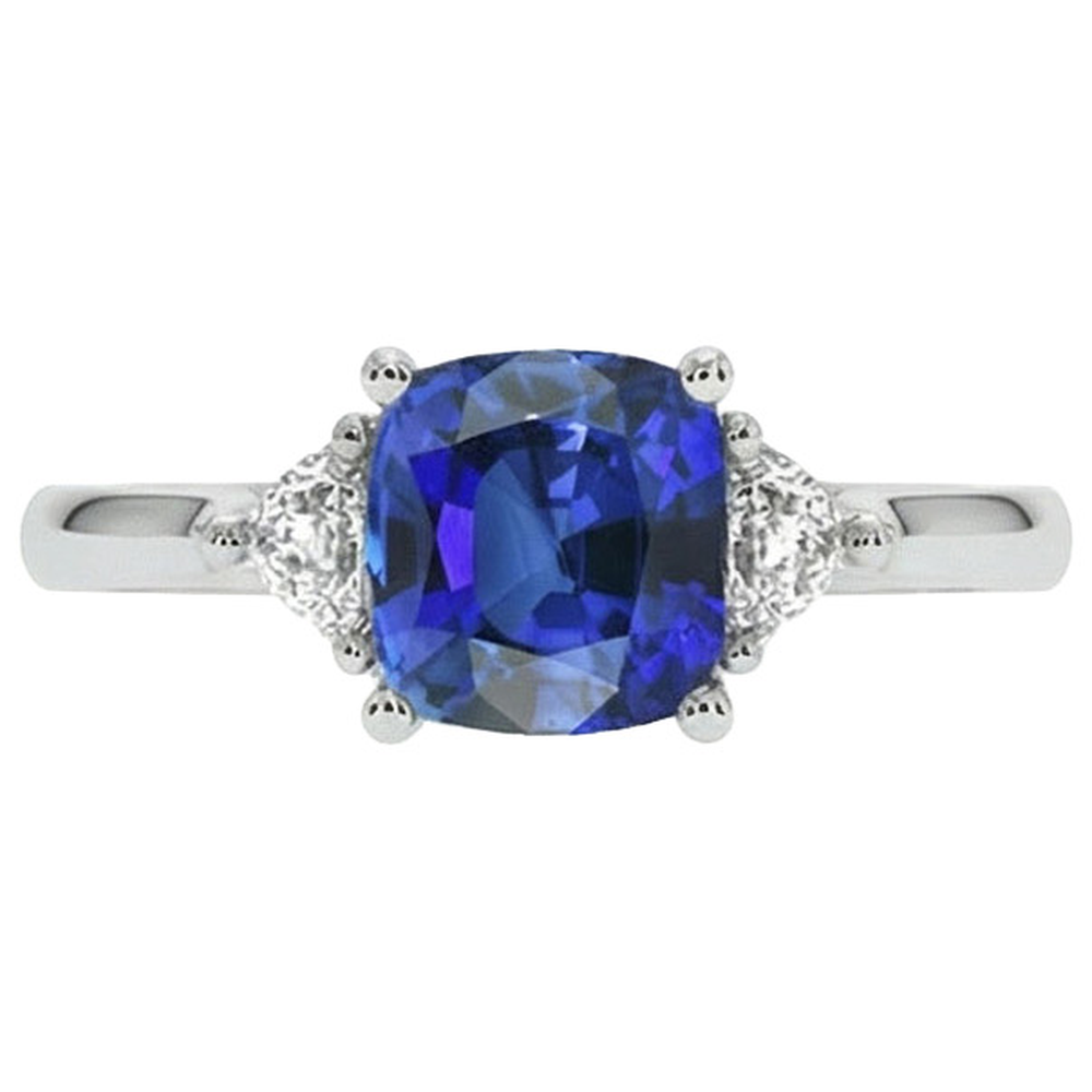 echter cushion diamant 2.75Karat ring Detailansicht