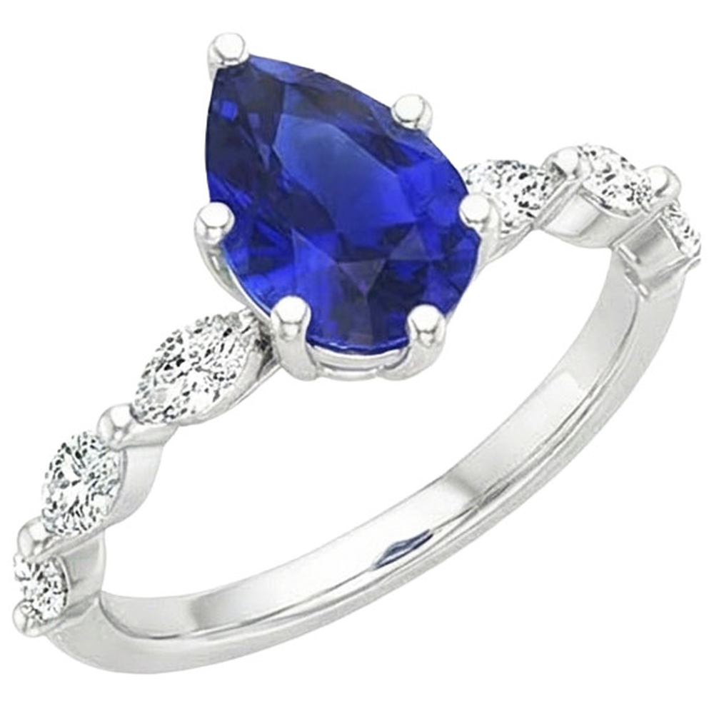 echter marquise diamant 3.75Karat ring Draufsicht