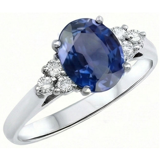 echter oval saphir 3.40Karat ring Detailansicht
