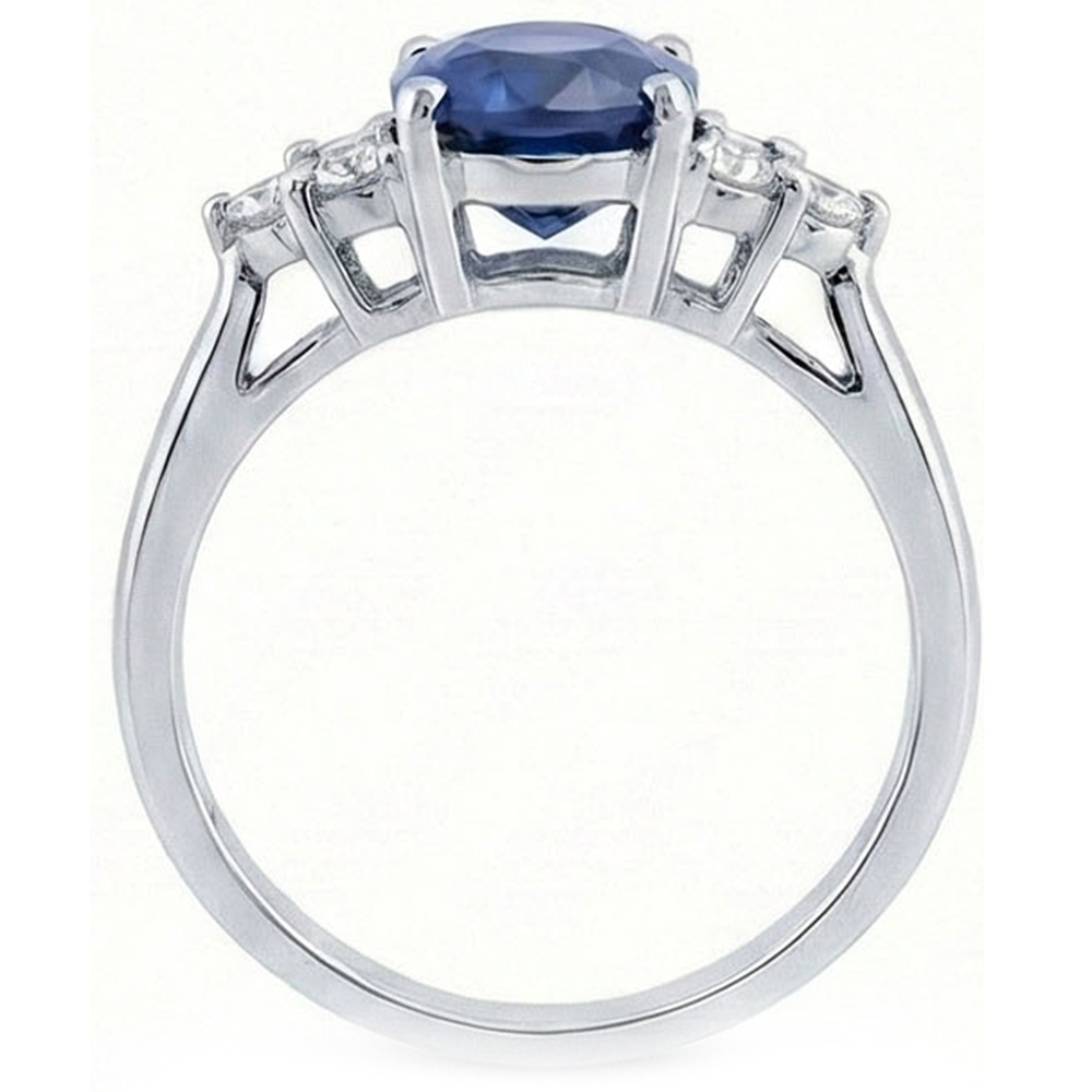 echter oval saphir 3.40Karat ring auf Weiß