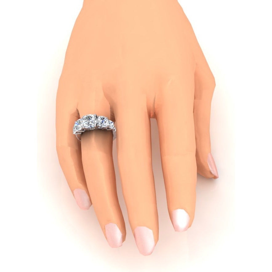 Verlobungsring mit Echt Diamant-Goldakzent