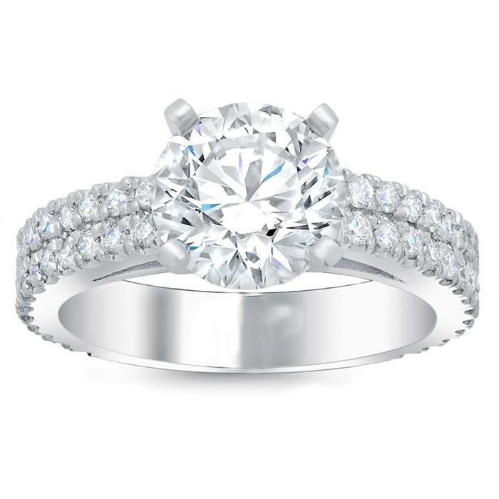 Verlobungsring mit Echt Diamanten im Brillantschliff von 5 Karat Weißgold