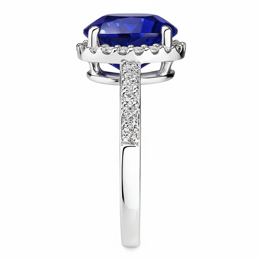 Verlobungsring mit blauem Edelstein