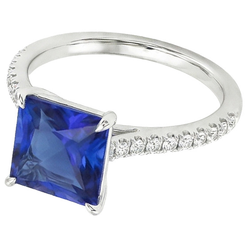 echter round diamant 6Karat ring Draufsicht
