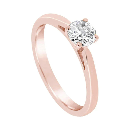 Verlobungsring mit rundem Echt Diamanten aus Roségold mit 2 Karat Neu