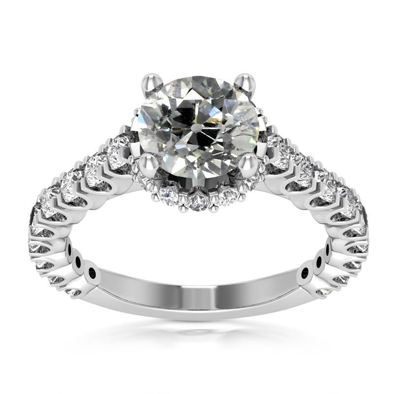 Verlobungsring mit rundem Echt Diamanten im Altschliff 5.75 Karat Damenschmuck