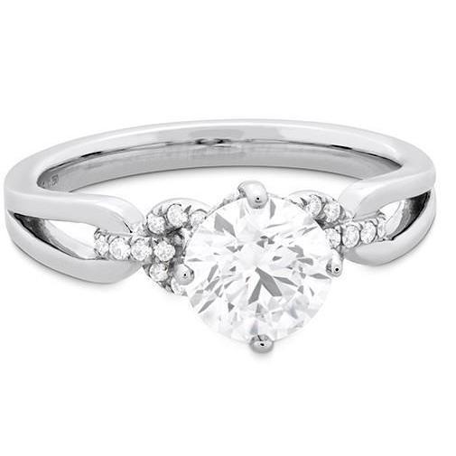 Verlobungsring mit runden Echt Diamanten im Brillantschliff 3 Karat, 14 Karat Weißgold