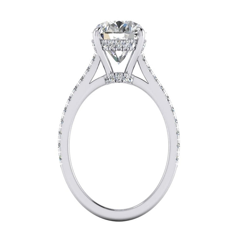 Versteckter Halo-Oval-Diamant-Verlobungsring mit Akzenten von 5.50 Karat