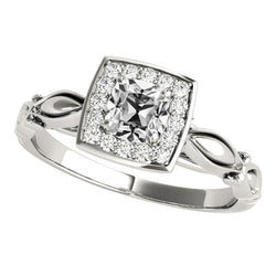 Vintage Stil Halo Kissen Old Mine Cut Echt Aus der Erde Abgebauter Natürlicher Diamantring 4 Karat Filigran