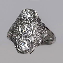 Vintage-Stil Runder Alter Minenschnitt Natürlich Aus der Erde Abgebauter Natürlicher Diamantring Filigran 2.75 Karat