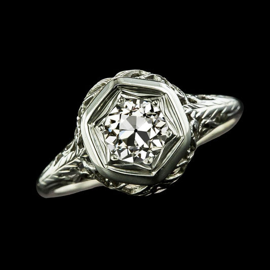 Vintage-Stil Solitärring runder alter Minenschliff Natürliche Diamant 1,75 Karat