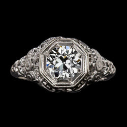 Vintage-Stil Solitärring runder alter europäischer Echt Aus der Erde Abgebauter Natürlicher Diamant 2 Karat