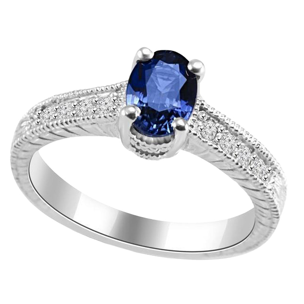 echter oval saphir 2Karat ring Detailansicht