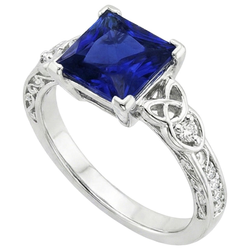 Vintage Style Ceylon Saphir & Aus der Erde Abgebauter Natürlicher Diamant Ring 5,25 Karat Gold 14K