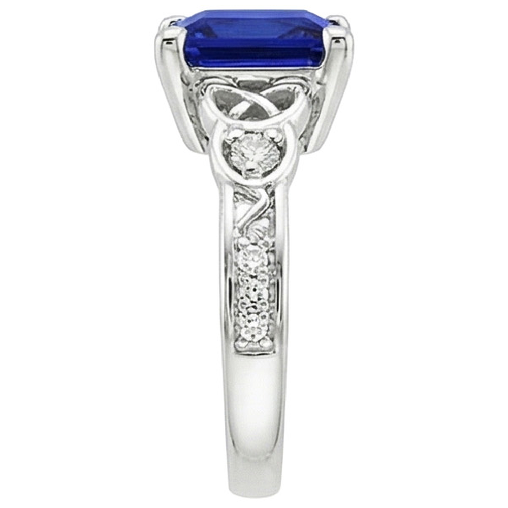 Vintage Style Ceylon Saphir & Aus der Erde Abgebauter Natürlicher Diamant Ring 5,25 Karat Gold 14K