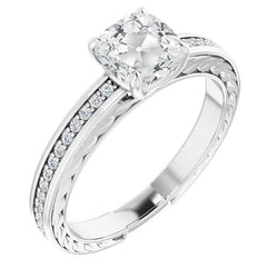 Vintage Style Damen Ringkissen Altschliff Echt Aus der Erde Abgebauter Natürlicher Diamant 5.75 Karat