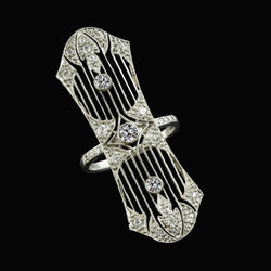 Vintage Style Damenring Rund alter Bergmann Echt Diamant 1.25 Karat Gold