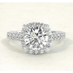Vintage Style Echt Diamant Halo Ring 4,50 Karat Weiß Gold 14K