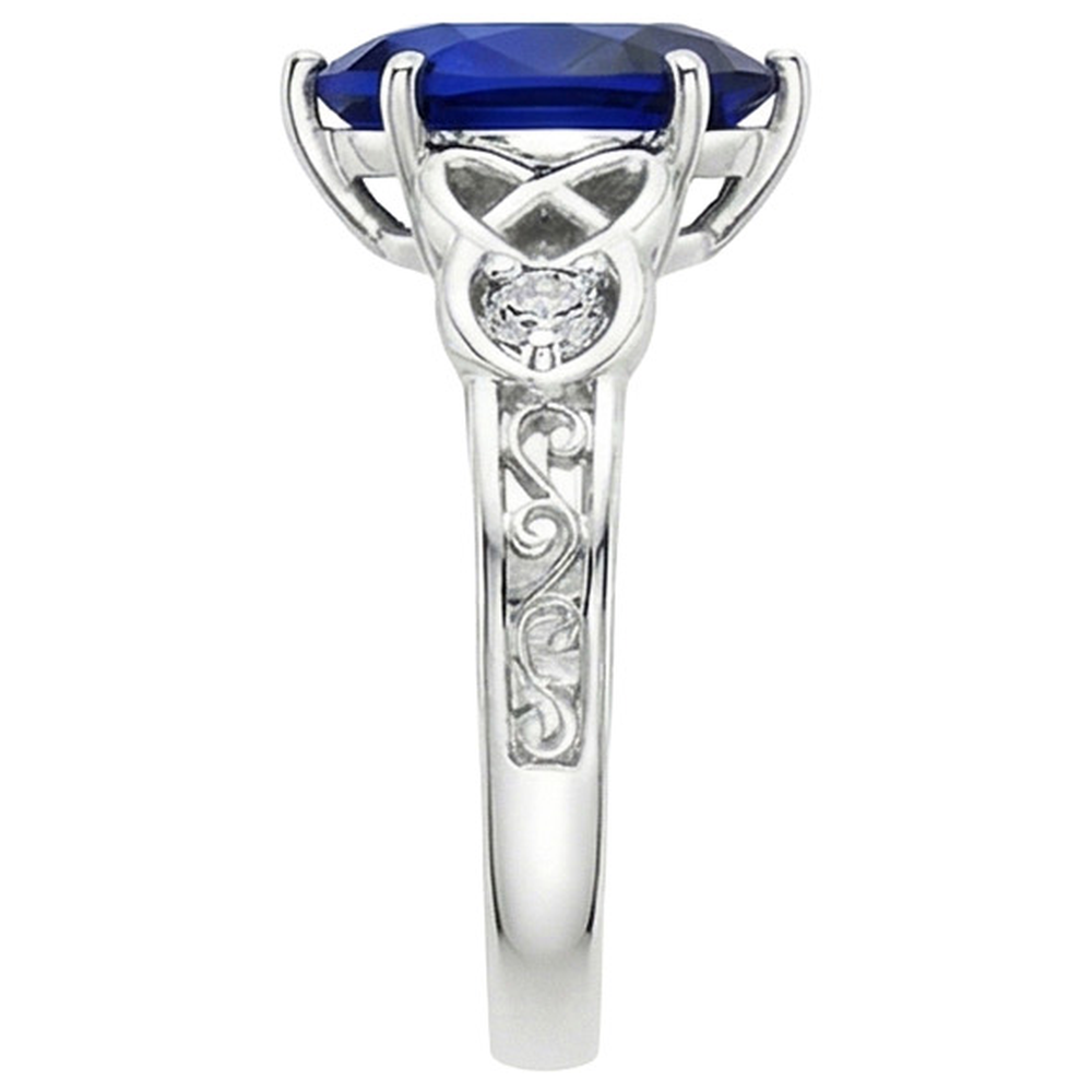 Vintage Style Goldring Filigrane Schaft Birne Blauer Saphir 5,25 Karat