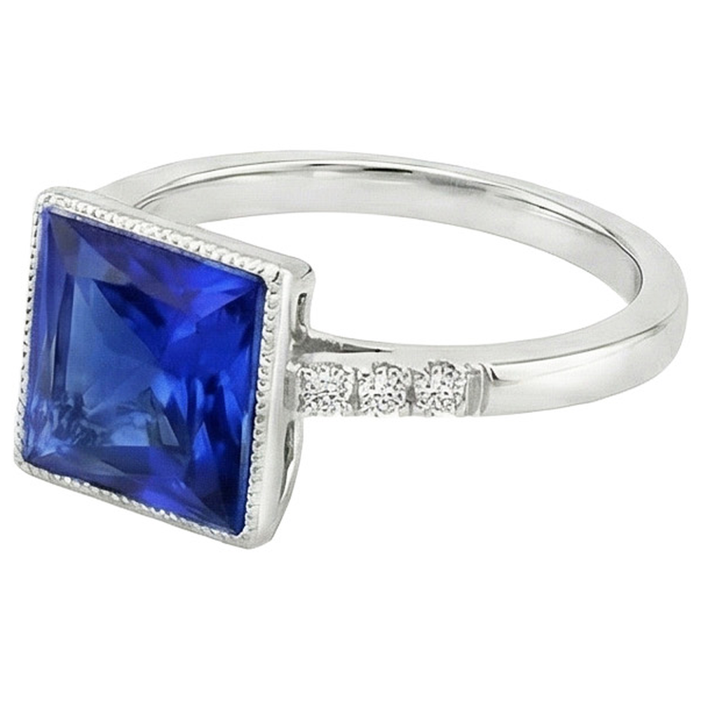 echter round diamant 3.75Karat ring Draufsicht