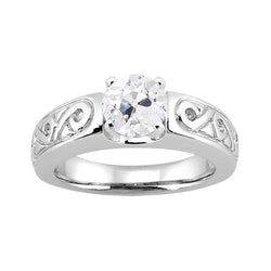 Vintage Style Old Cut Runder Echt Aus der Erde Abgebauter Natürlicher Diamant Jubiläumsring 1.75 Karat