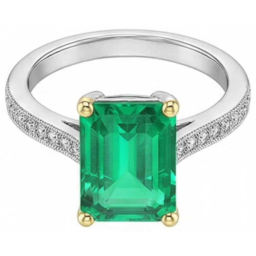 Schimmernder Edelstein-Ring 4 Karat – Frontansicht