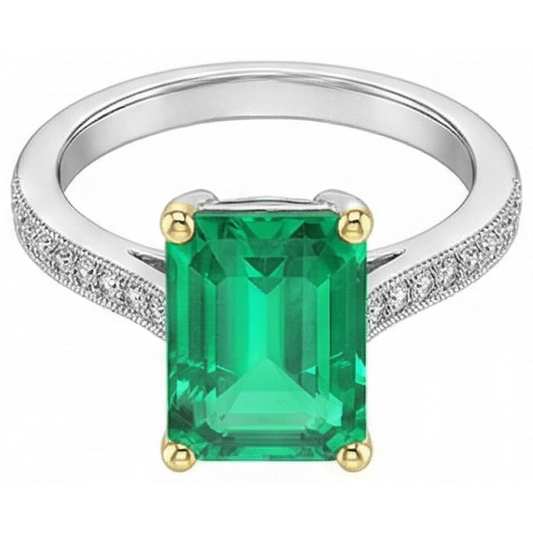 Schimmernder Edelstein-Ring 4 Karat – Frontansicht