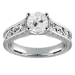 Vintage Style Solitaire Old Cut Natürlich Aus der Erde Abgebauter Natürlicher Diamantring 2 Karat Filigranes Gold