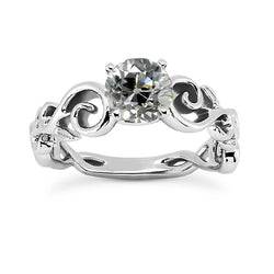 Vintage Style Solitaire Ring Old Cut Runden Echt Aus der Erde Abgebauter Natürlicher Diamant Schmuck 1.75 Karat