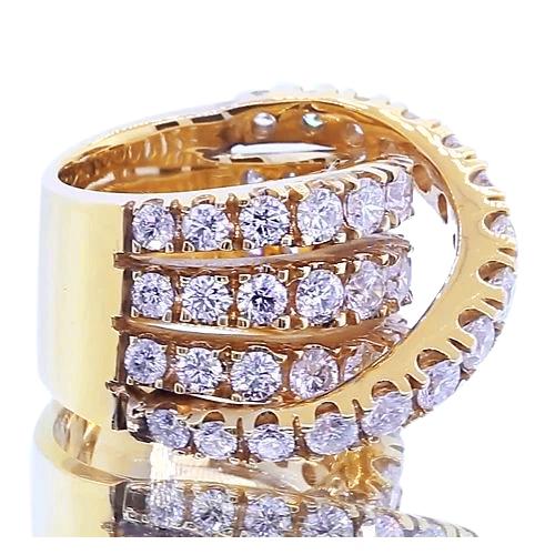 Vintage Typ Echt Diamant Runder Fancy Ring Gelbgold 14K 3,57 Karat