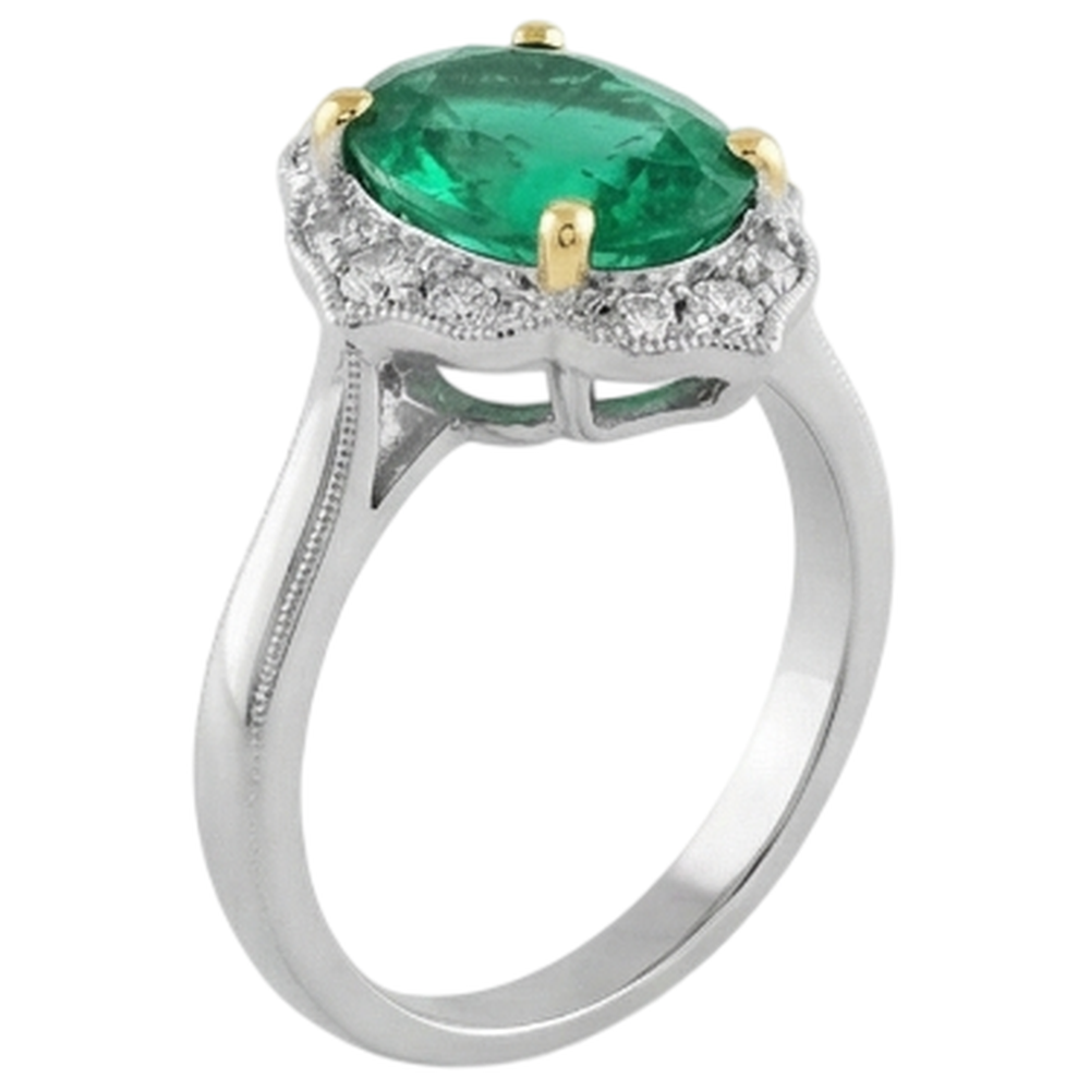 Funkelnder Farbstein-Ring 2 Karat – Schrägansicht