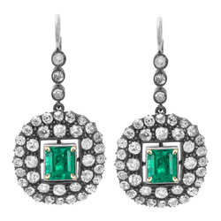 Kolumbianischer Smaragd Vintage Gemstone Earring 2 Karat in 14K