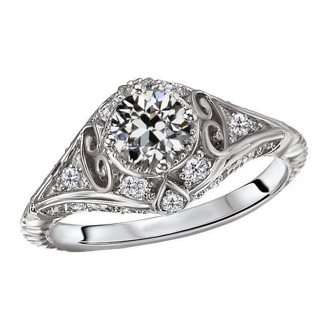 Diamant Antragsring 3-Karat 14K Weißgold – Hauptansicht