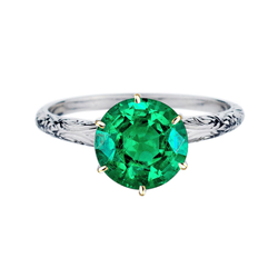 Handgefertigter Vintage Kolumbianischer Smaragd Edelstein-Ring