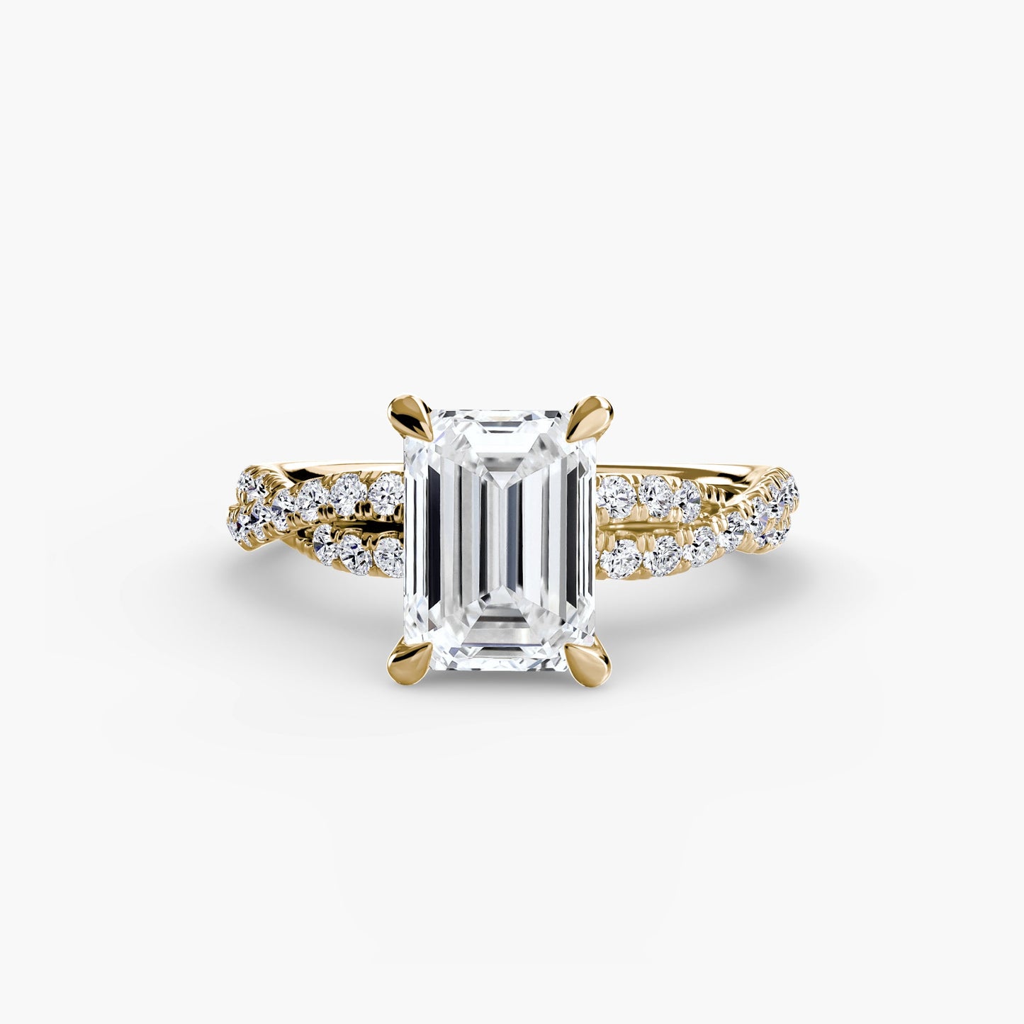 Rund-Brillant Schmuckstein Ring in Gold – Rückansicht