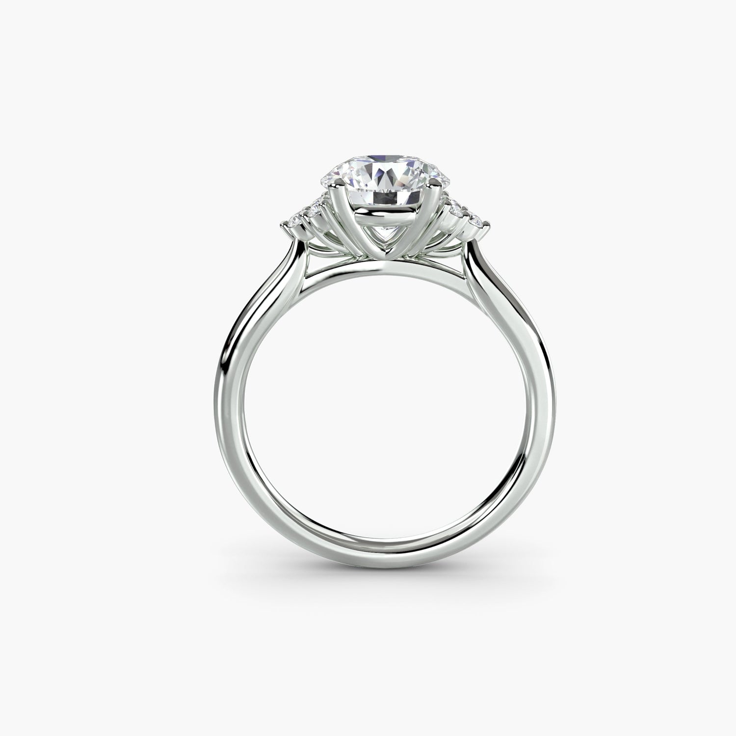Brillantschliff Edelstein Ring in Gold – Frontansicht