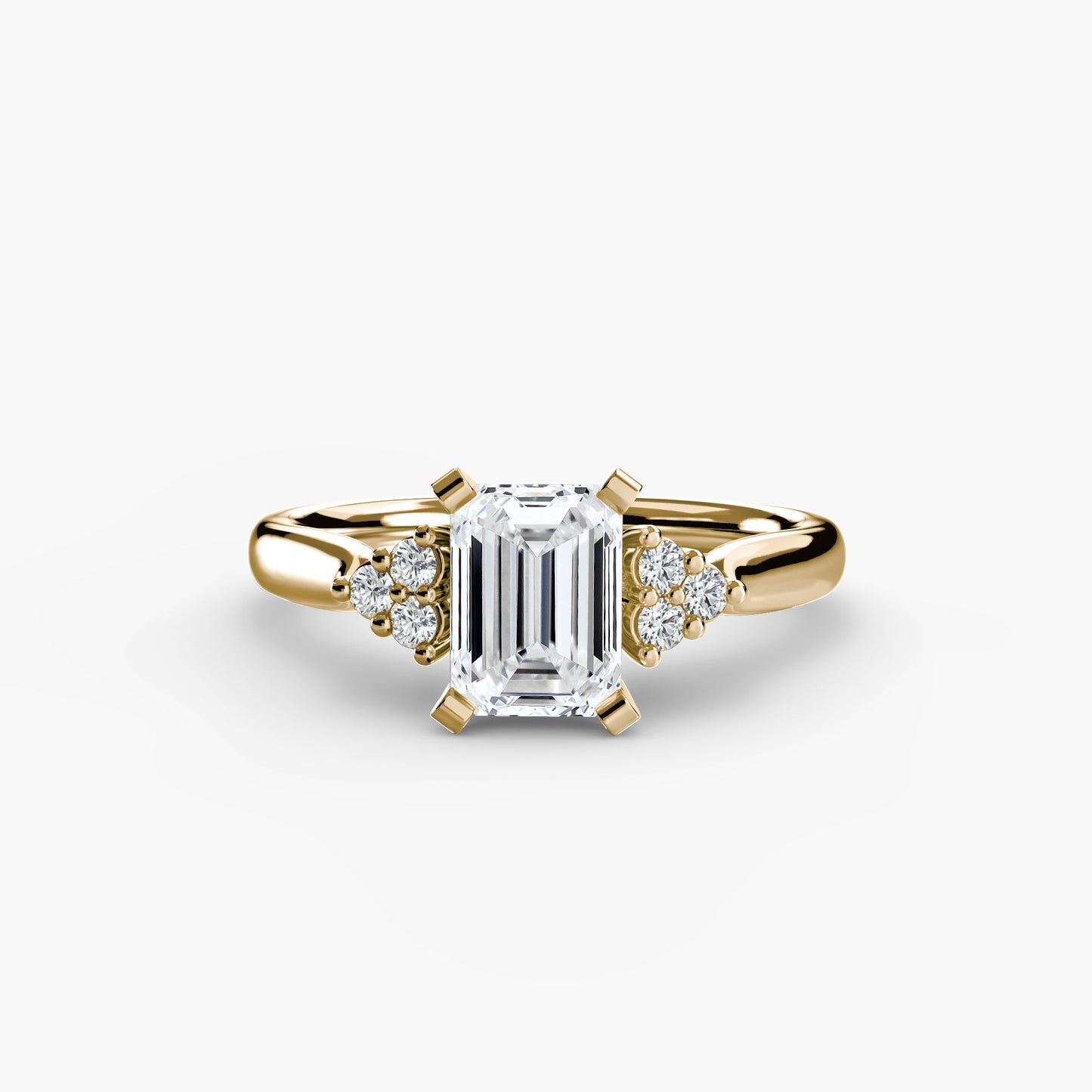 Brillantschliff Edelstein Ring in Gold – Rückansicht