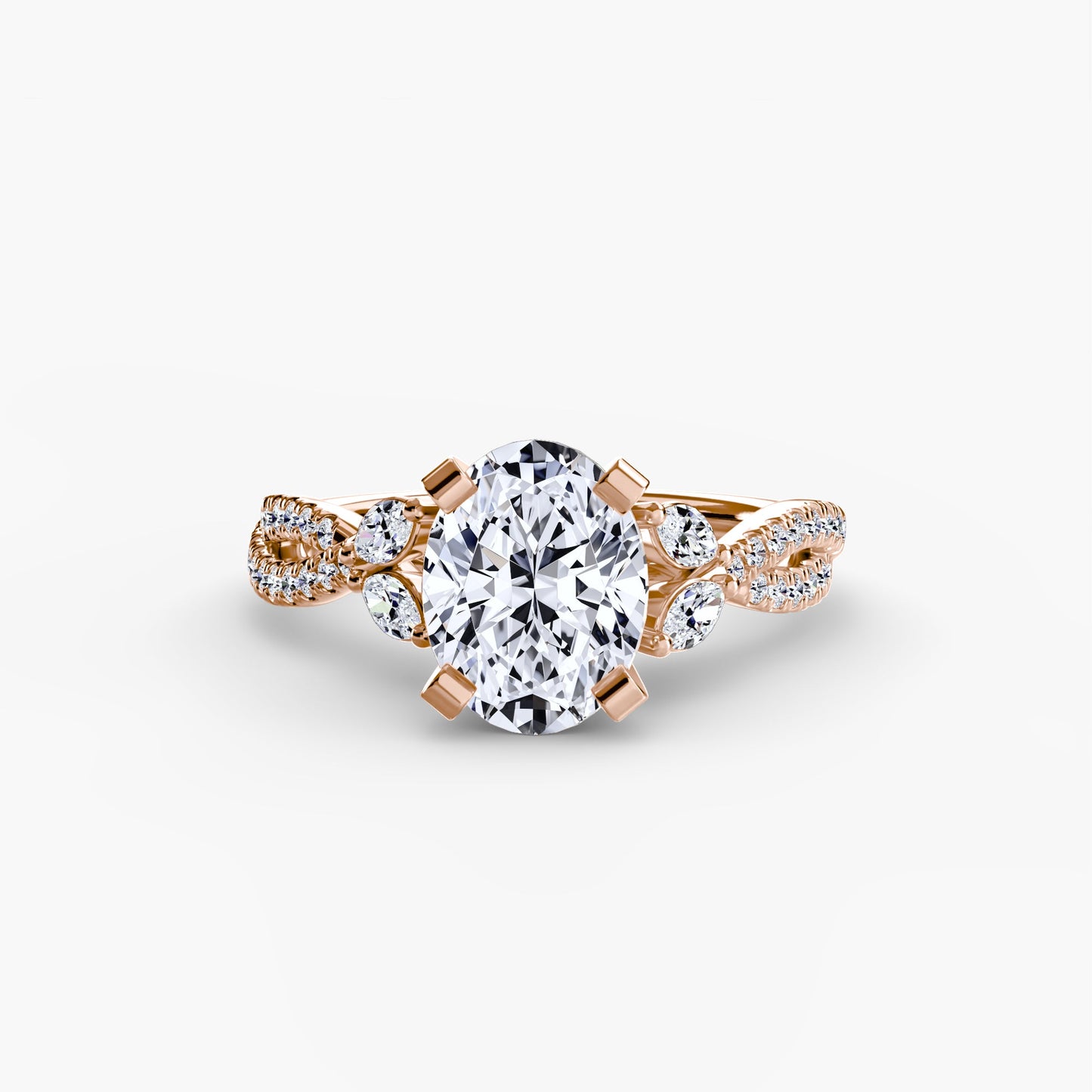 Rund-Brillant Brillant Ring in Gold – Nahaufnahme