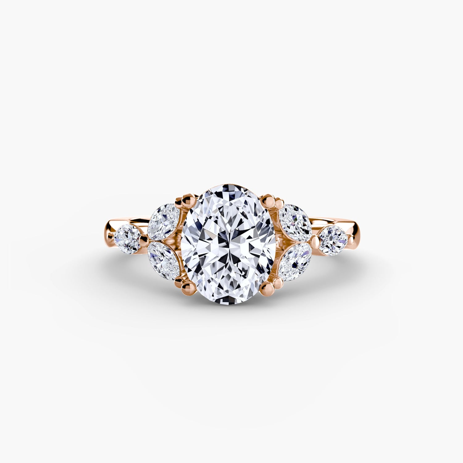 Brillantschliff Schmuckstein Ring in Gold – Schrägansicht